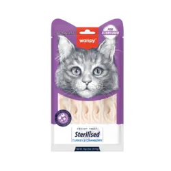 Wanpy Cat Sterilised Creamy Lickable Turkey & Cranberry 70 g | Flydende snack til steriliserede katte