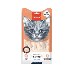 Wanpy Cat Kitten Creamy Lickable Salmon 70 g | Cremet snack til killing