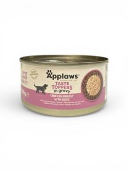 Applaws Taste Toppers in Gravy med Kyllingebryst og And 156 g | Naturligt vådfoder til hund
