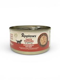 Applaws Taste Toppers in Gravy med Kyllingebryst og Oksekød 156 g | Naturligt vådfoder til hund