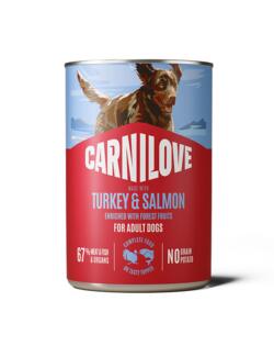 Carnilove Dog Can Paté Salmon & Turkey 400 g | Fuldfoder paté til voksne hunde