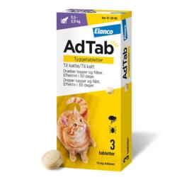 AdTab Kat 12 mg 3 tabletter 0,5–2 kg | Loppe- og flåtmiddel til kat