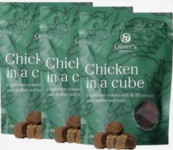 Oliver’s Signature Chicken in a Cube 3 x 100 g | Bløde kornfri godbidder med kylling