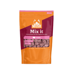 MUSH Mix it Raw Frozen Gris 560 g | råfoder med gris til hund som supplement til tørfoder
