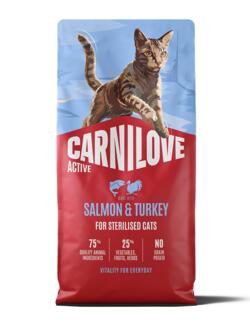 Carnilove salmon & turkey for sterilised adult 6 kg - kornfrit kattefoder