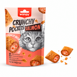 Wanpy Crunchy Pockets Salmon kattegodbidder 60 g