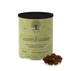 Essential Foods The Gentle Giant – Kornfrie og sprøde kattegodbidder med laks (100g)