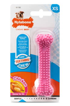 Nylabone Puppy Teething Dental Chew, pink - XS (UDSOLGT)