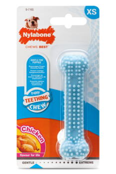 Nylabone Puppy Teething Dental Chew, Blue - XS
