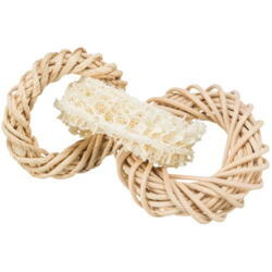 Loofah ring with rattan