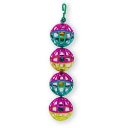 Bird toys 3 grid balls with chain and bell