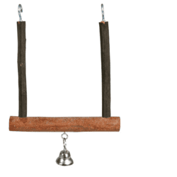 Bird toys Swing with bell in natural wood