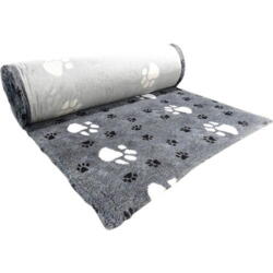 Companion Dog rug Vetbed with paws 100 x 75 cm gray and black