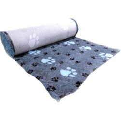 Companion Dog blanket Vetbed with paws 100 x 75 cm light blue and black