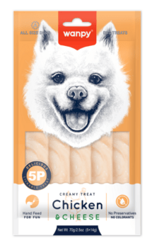 Wanpy Dog Creamy Lickable Chicken & Cheese 70g - 5x14g