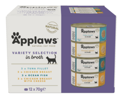 Applaws Cat Tin – Variety Selection in Broth 12x70g