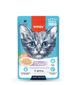 Wanpy Cat Kitten Stew – Chicken & Duck in Gravy 70 g