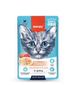 Wanpy Cat Kitten Stew – Salmon & Tuna in Gravy 70 g