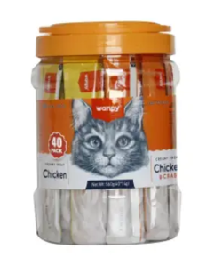 Wanpy Cat Creamy Lickable Treat – Chicken (40 stk. / 560 g)