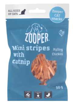 Zooper Catnip Stripes med kylling til katte (50 g)