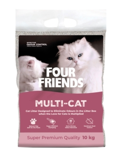 FourFriends MultiCat Kattegrus – Uparfumeret (10 kg)