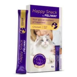 Feliway Happy Snack Kylling 6 sticks cremet beroligende snack til kat