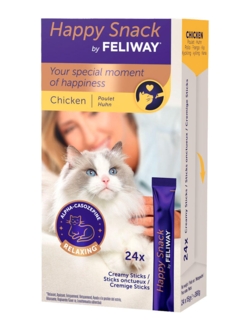 Feliway Happy Snack Kylling 24 sticks cremet beroligende snack til kat