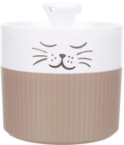 Flamingo Drikkefontæne Mali 2L hvid taupe lydsvag vandfontæne til hund og kat