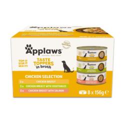 Applaws Multipack Kylling i Bouillon 8 × 156 g | Naturligt vådfoder til hund