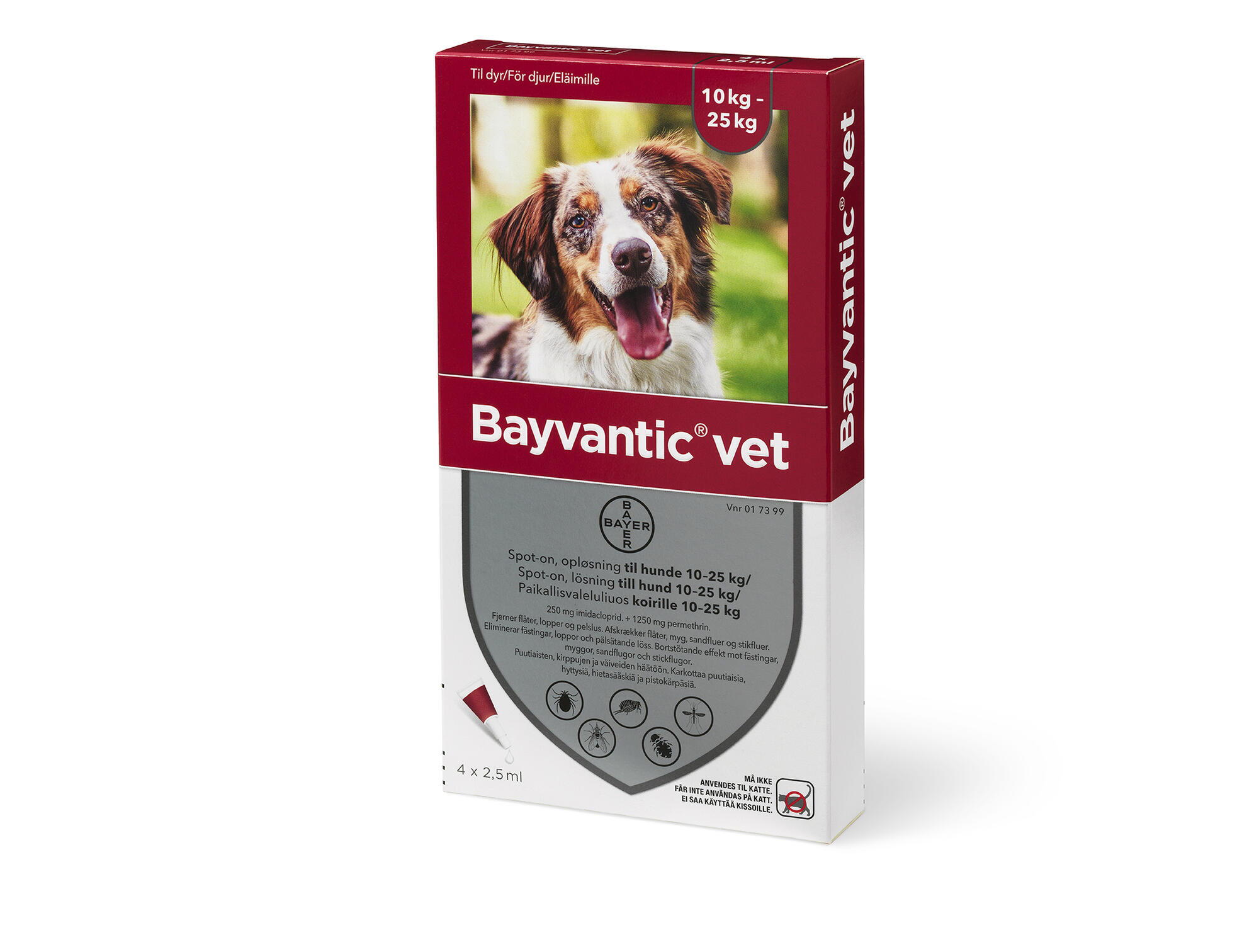 fløde købe Necessities Bayvantic Vet. Loppemiddel til hunde mellem 10-25 kg, 4x2,5ml
