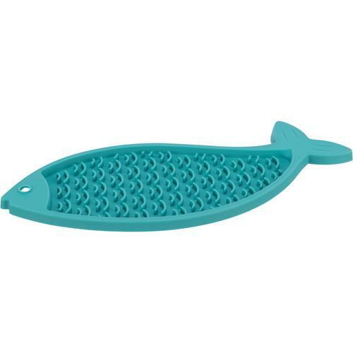 Shop Bella Spillproof Fish-Shaped Mat for Cats - Green