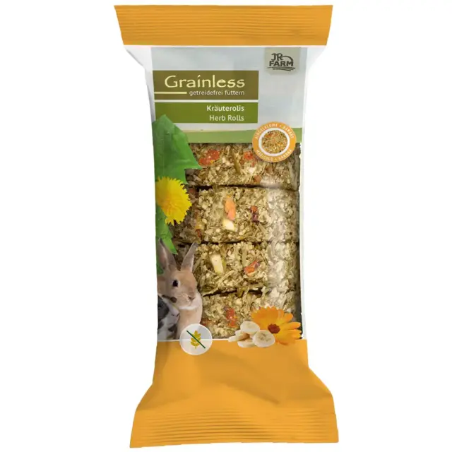 JR Farm Grainless Morgenfrue & Banan 80 g | Kornfri snack til kaniner og gnavere