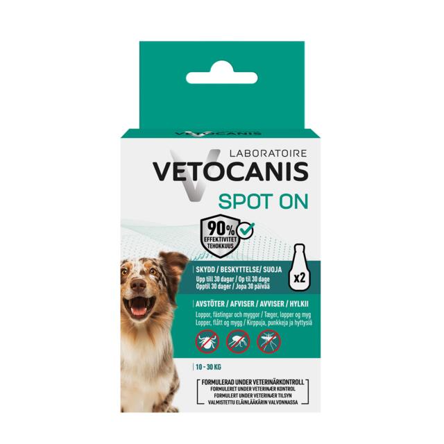 Vetocanis Anti-parasit Spot On Hund Medium | Spot on middel mod lopper og flåter 10–30 kg