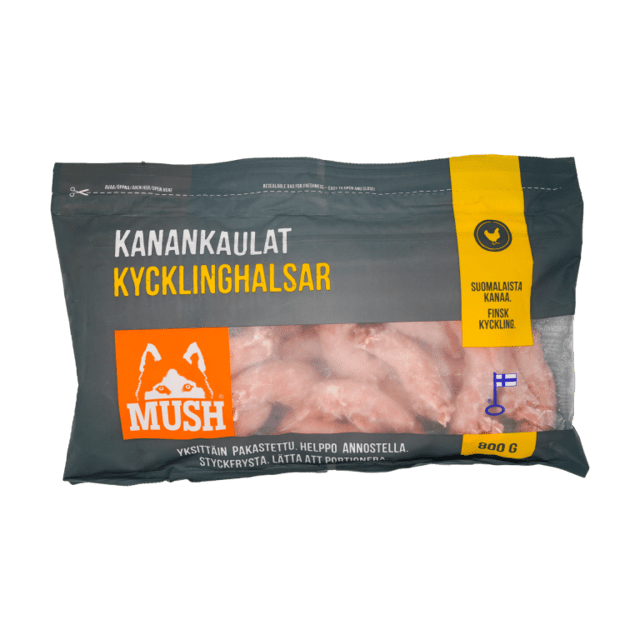 MUSH Kyllingehalse 800 g | Naturlige råfoder til hund og kat
