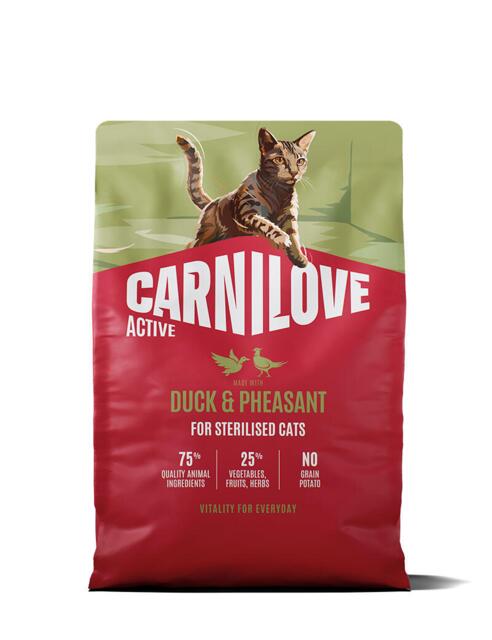 Carnilove Duck & Pheasant for Sterilised Adult All Breeds 2 kg | Fuldfoder til steriliserede katte