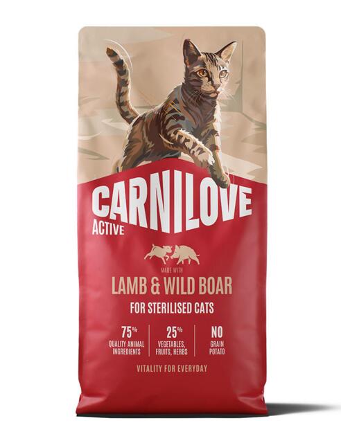 Carnilove Lamb & Wild Boar for Sterilised Adult All Breeds 6 kg | Fuldfoder til steriliserede katte