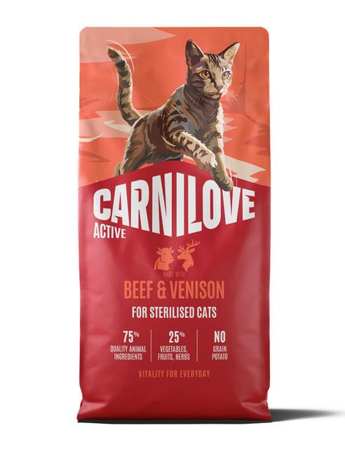 Carnilove Beef & Venison for Sterilised Adult All Breeds 6 kg | Fuldfoder til steriliserede katte