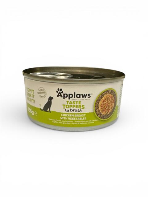 Applaws Taste Toppers in Broth med Kyllingebryst og Grøntsager 156 g | Naturligt vådfoder til hund