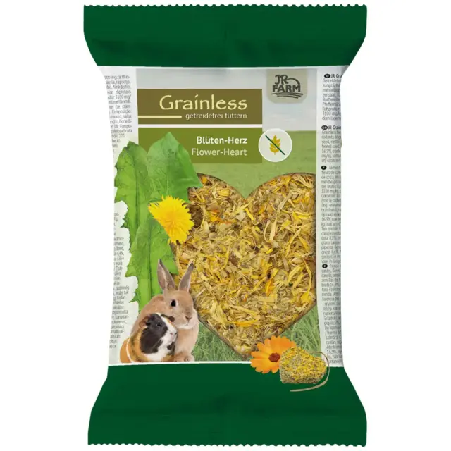 JR Farm Grainless Blomsterhjerte 90 g | Kornfri snack til kanin og gnavere