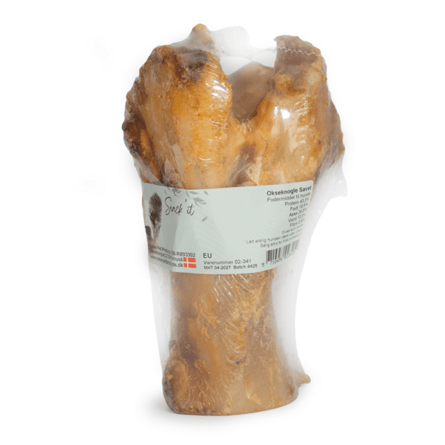 Snack’it Okseknogle savet i folie | Naturlig tyggeknogle til hund