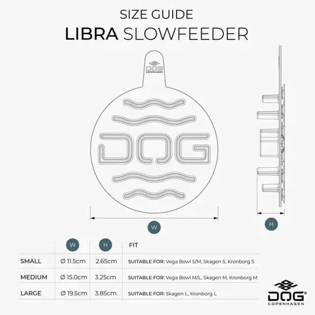 DOG Copenhagen Libra Slowfeeder Cool Grey | Slow feeder indsats til hundeskål
