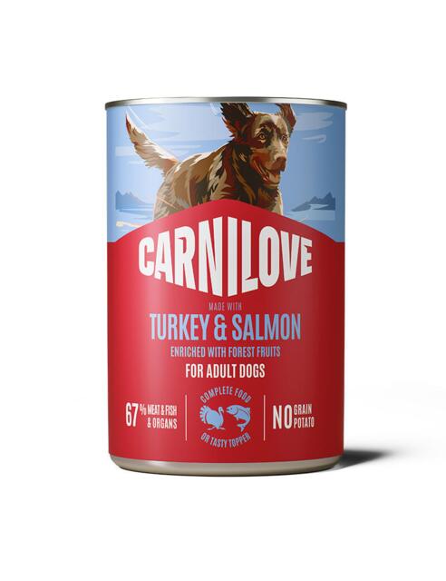Carnilove Dog Can Paté Salmon & Turkey 400 g | Fuldfoder paté til voksne hunde