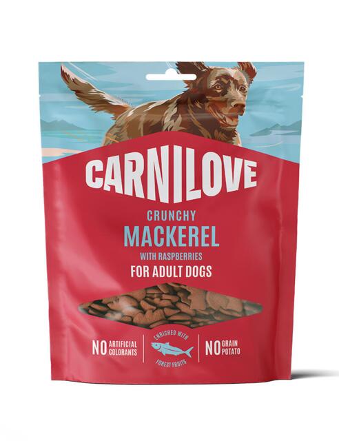 Carnilove Dog Crunchy Snack Mackerel with Raspberries 200 g | Kornfri hundesnack med makrel