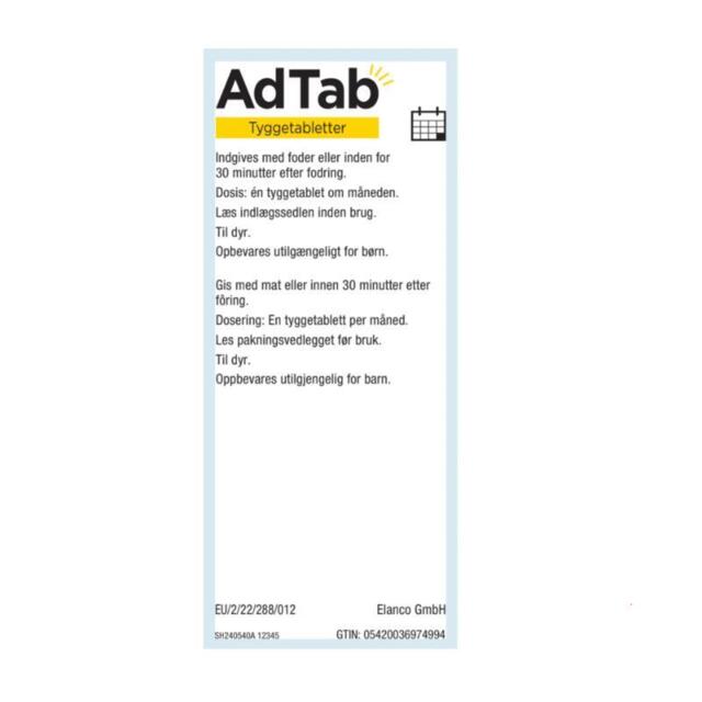 AdTab Kat 12 mg 3 tabletter 0,5–2 kg | Loppe- og flåtmiddel til kat