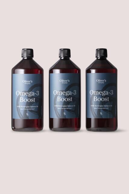 Everyday Omega 3 Boost 3 x 1 L med pumpe | Lakseolie sampak til hund