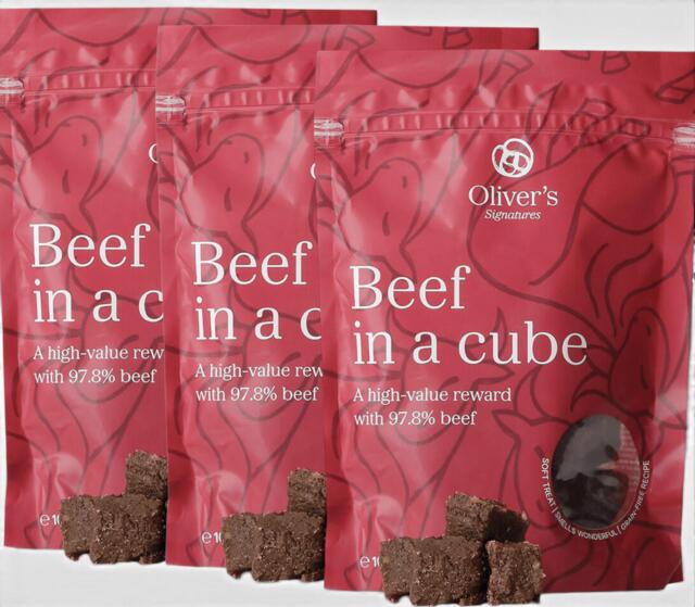 Oliver’s Signature Beef in a Cube 3 x 100 g | Bløde kornfri godbidder med okse