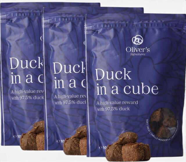 Oliver’s Signature Duck in a Cube 3 x 100 g | Bløde kornfri godbidder med and