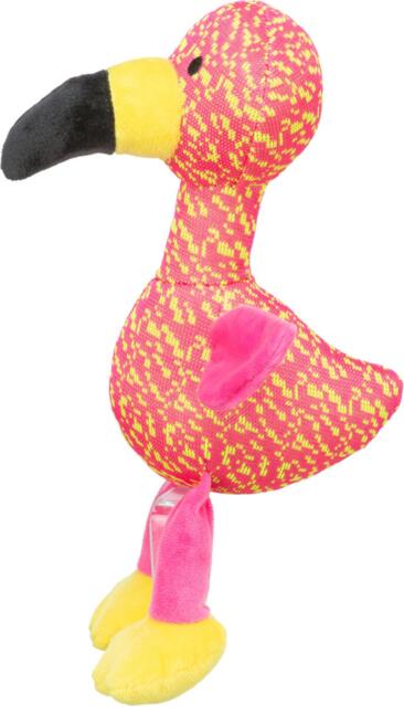 Trixie flamingo plys legetøj med knitreeffekt | blødt hundelegetøj i plys med knitrelyd
