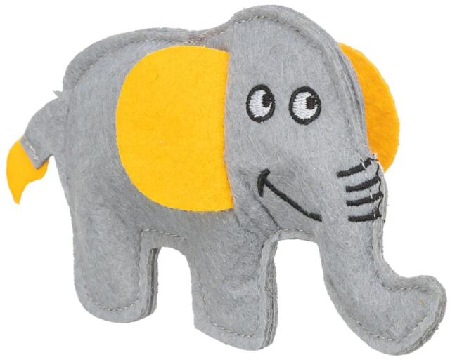 Trixie elefant i filt med katteurt 15 cm | kattelegetøj der opfordrer til leg