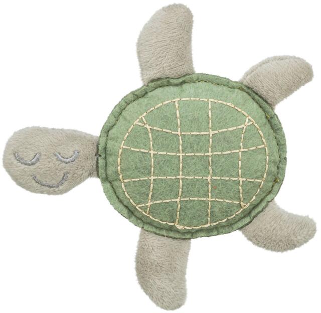 Trixie skildpadde i filt med katteurt 12 cm | kattelegetøj der opfordrer til leg